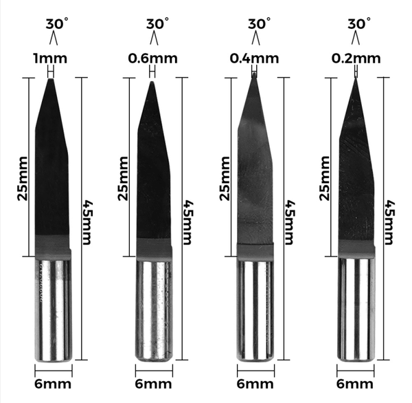 Twotrees 6-shank CNC flat bottom sharp knife
