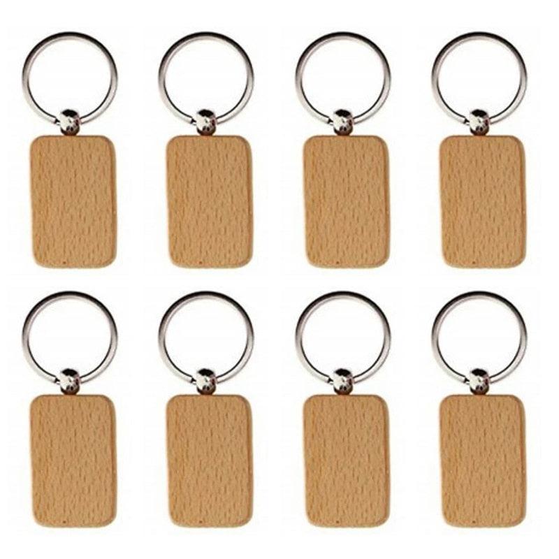Wooden ID Tags Blank Rectangle Wooden Key Chain Diy - TwoTrees Official Shop