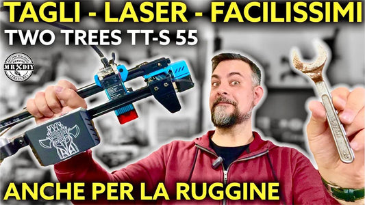 Laser engraver that cuts wood up to 10mm. Two trees tt-s 55 of 5.5W. It removes the rust as well - TwoTrees Official Shop