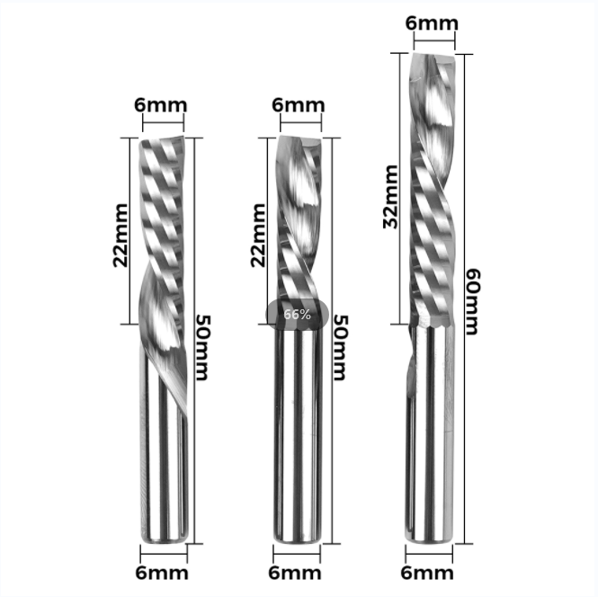 Twotrees 6-shank left-handed single-edge spiral milling cutter - TwoTrees Official Shop