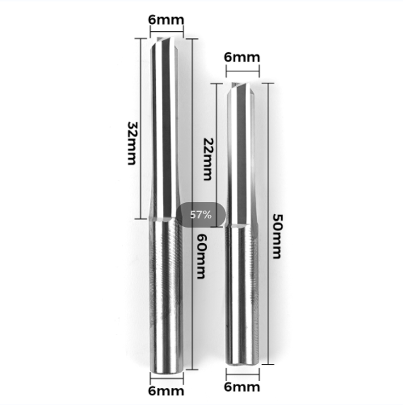 Twotrees 6-shank double-edged straight slot milling cutter