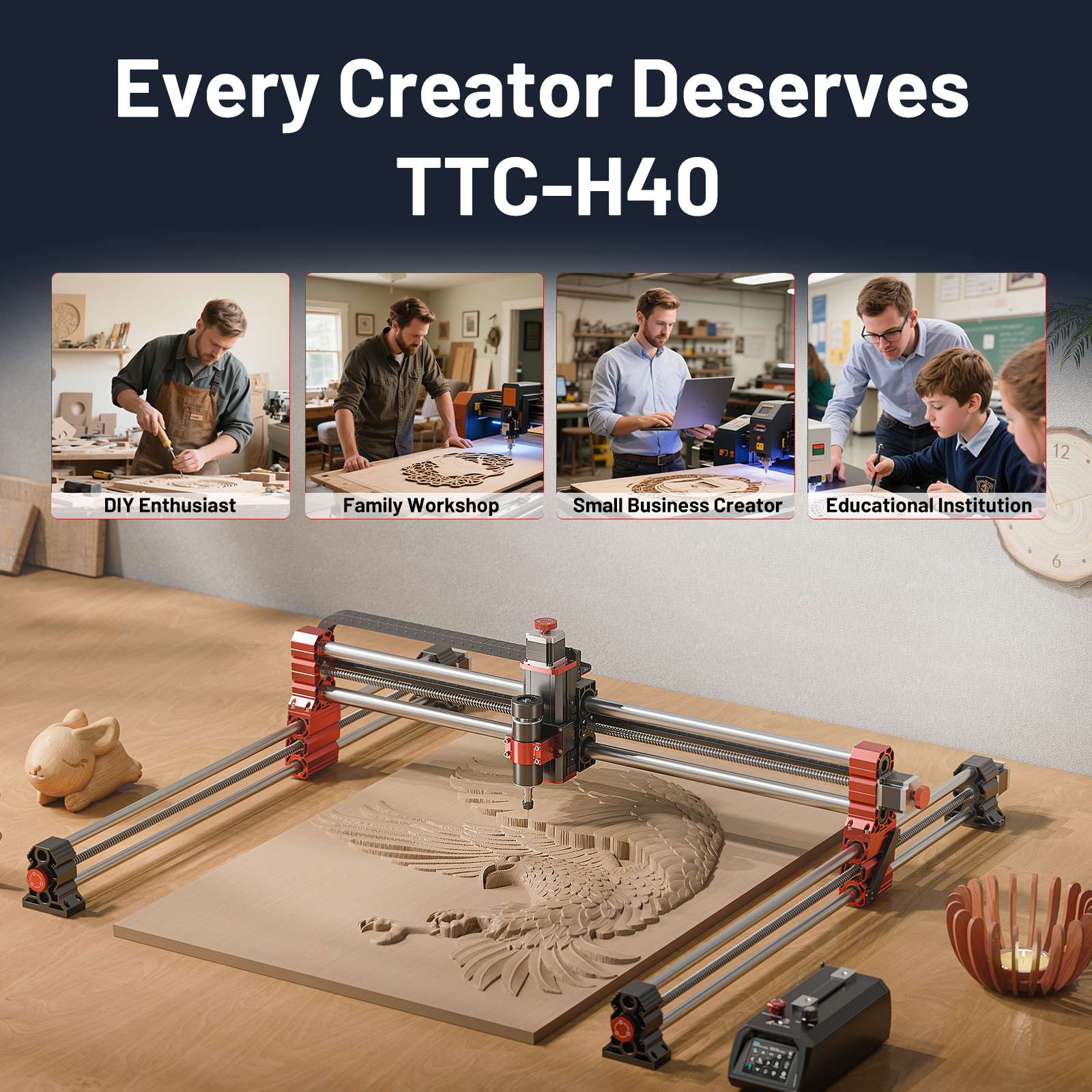 Twotrees TTC-H40 CNC Router Machine TwoTrees Official Shop