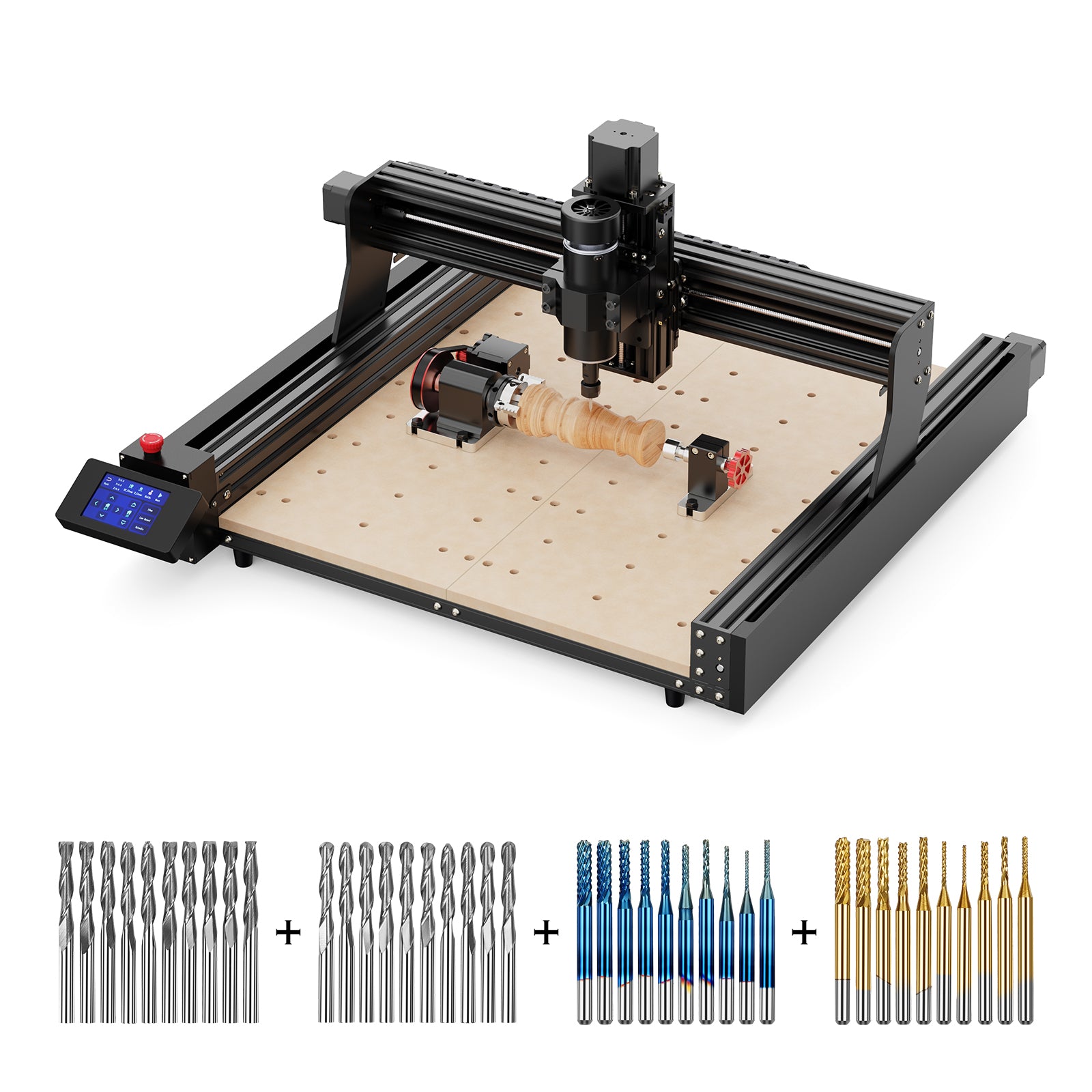 Twotrees TTC-450 CNC-Fräsmaschine + 500-W-Motor + 4. Achse CNC-Drehmaschine + Schaftfräser