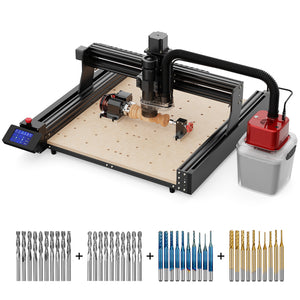 Twotrees TTC-450 CNC-Fräsmaschine + 500-W-Motor + 4. Achsenmodul + Staubsauger + Schaftfräser