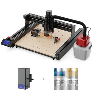 Twotrees TTC-450 CNC-Fräsmaschine + 20-W-Lasermodul + 500-W-Motor + 4. Achsenmodul + Schaftfräser