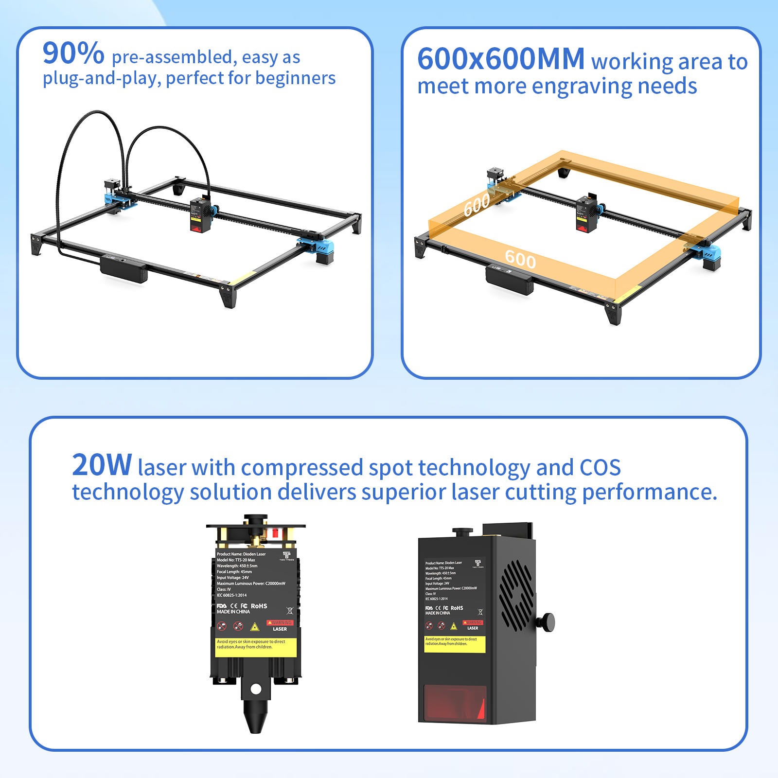 Twotrees TTS-20 Pro Max Lasergravierer 